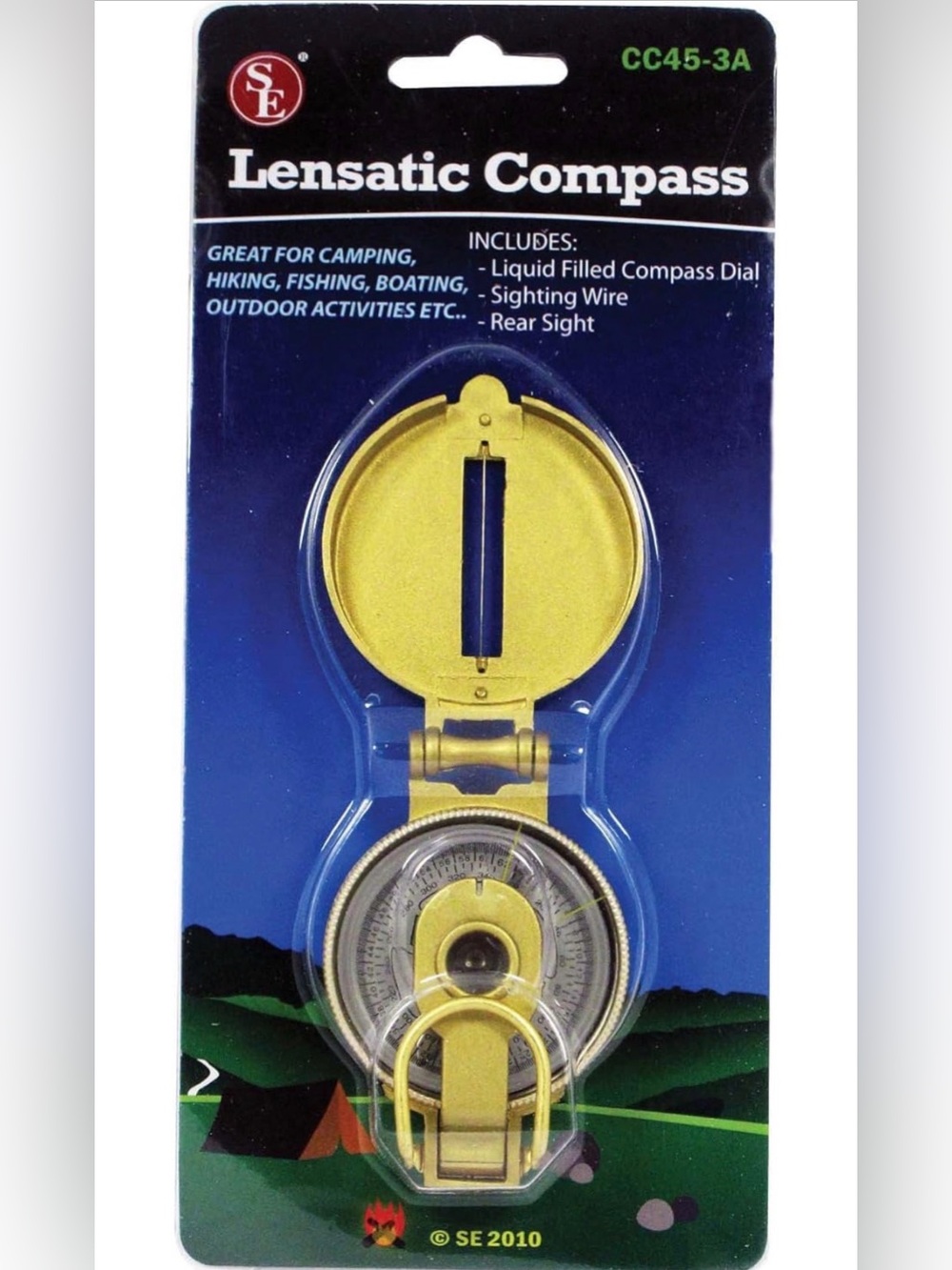 NWT SE Lensatic Compass, Gold Color - CC45-3A